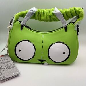 Loungefly Nickelodeon Invader Zim Green Crossbody Bag Plush Handle NWT